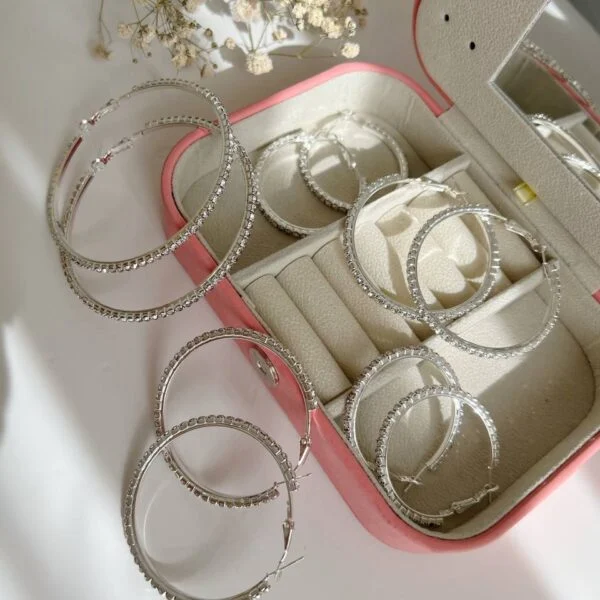 گوشواره حلقه ای نگینی - کد 2069