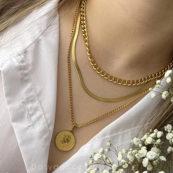 گردنبند سه لاین الیزابت - کد 2101