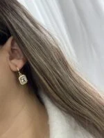 گوشواره مربعی جواهری 2338 - Image 3