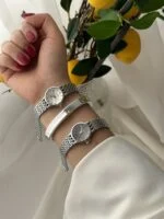 ساعت دخترونه بند پهن حصیری 2454 - Image 5